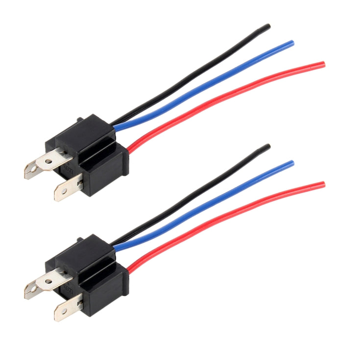 1 Pair H4 Bulb Holder Base Male Socket with Wire, H4