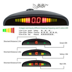 PZ316 Digital LED Crescent Shape Display Rear View Mirror Car Recorder for Truck with 4 Rear Radar