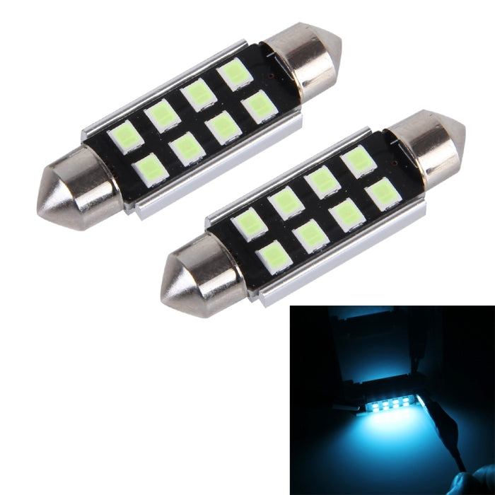 2 PCS DC 12V 2W 39MM 8 SMD-3528 LEDs Bicuspid Port Decoding Car Dome Lamp LED Reading Light, 39MM