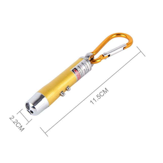 2pcs Outdoor Keychain Metal Shell Mini LED Flashlight Laser Light with Money Detecting