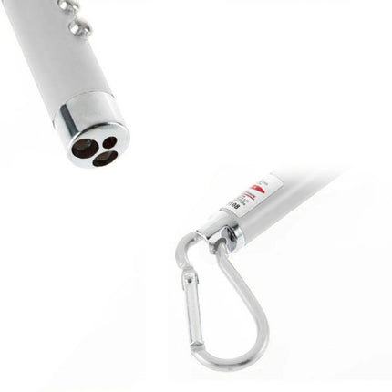 2pcs Outdoor Keychain Metal Shell Mini LED Flashlight Laser Light with Money Detecting