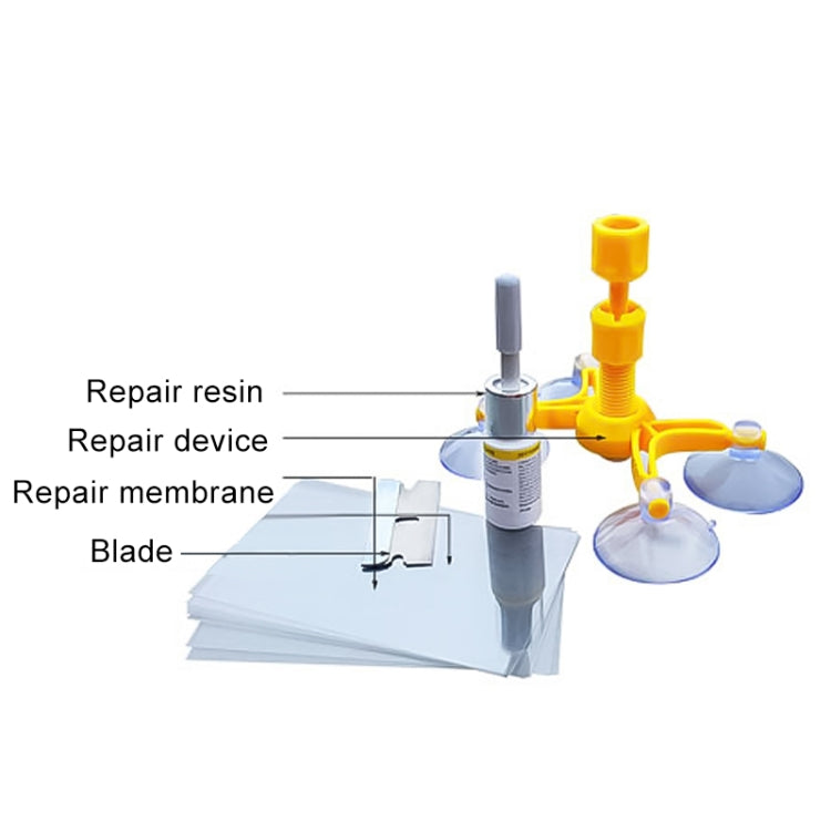 Professional Windscreen Repair Tool Paintless Dent Removal Car Window Windshield Repair Kit Chip Crack Auto Glass, Windscreen Repair Tool, Windscreen Repair Tool (White)