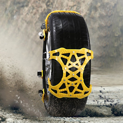 6 PCS Car Snow Tire Anti-skid Chains Winter Car Snow Tire Chains Wheel Chains Anti-skid Belt Thickened Anti-slip Chains with Effortless Wheel