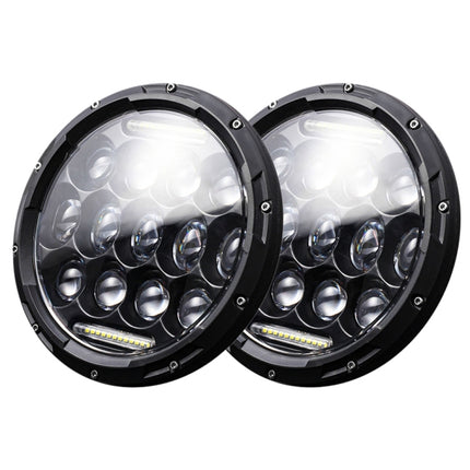 2 PCS 7 inch DC10-48V 36W 6000K Harley Motorcycle Headlight with 12 SMD-5630-LED Lamps and 12 Crystal Lamp Beads