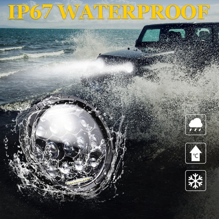 2 PCS 7 inch DC10-48V 36W 6000K Harley Motorcycle Headlight with 12 SMD-5630-LED Lamps and 12 Crystal Lamp Beads