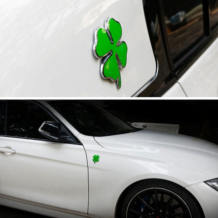 Four Leaf Clover Herb Luck Symbol Badge Emblem Labeling Sticker Styling Car Dashboard  Decoration, Size: 4*3.3cm