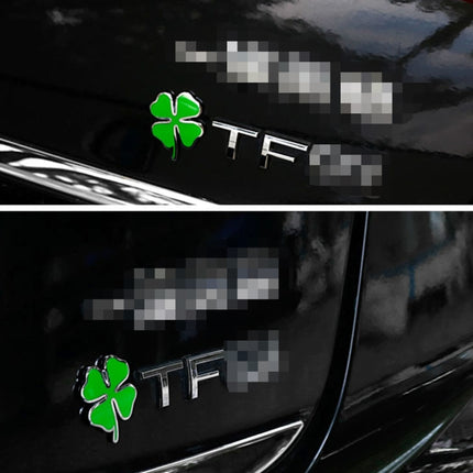Four Leaf Clover Herb Luck Symbol Badge Emblem Labeling Sticker Styling Car Dashboard  Decoration, Size: 4*3.3cm