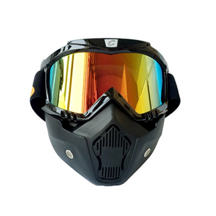 Motorcycle Helmet Riding Mask Goggles Set Outdoor Wind and Sand Resistant Off-road Harley Goggles Removable Masks