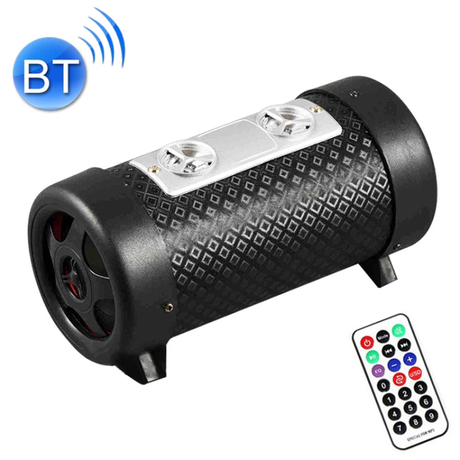 4 inch Round Shape Stereo Motorcycle / Car / Household Subwoofer, Built-in Bluetooth, Support TF Card & U Disk Reader, with Remote Control
