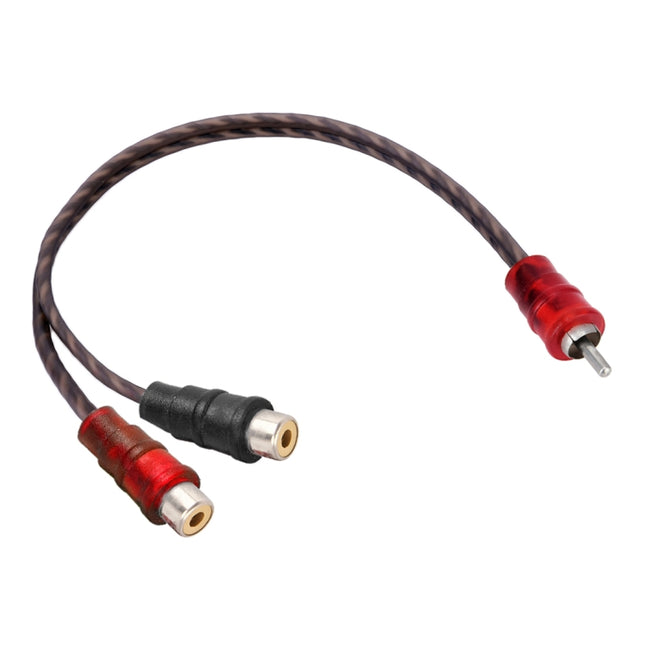 Car AV Audio Video 2 Female to 1 Male Copper Extension Cable Wiring Harness, Cable Length: 26cm, 2 Female to 1 Male (Copper)