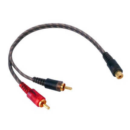 Car AV Audio Video 1 Female to 2 Male Copper Extension Cable Wiring Harness, Cable Length: 26cm, 1 Female to 2 Male (Copper)