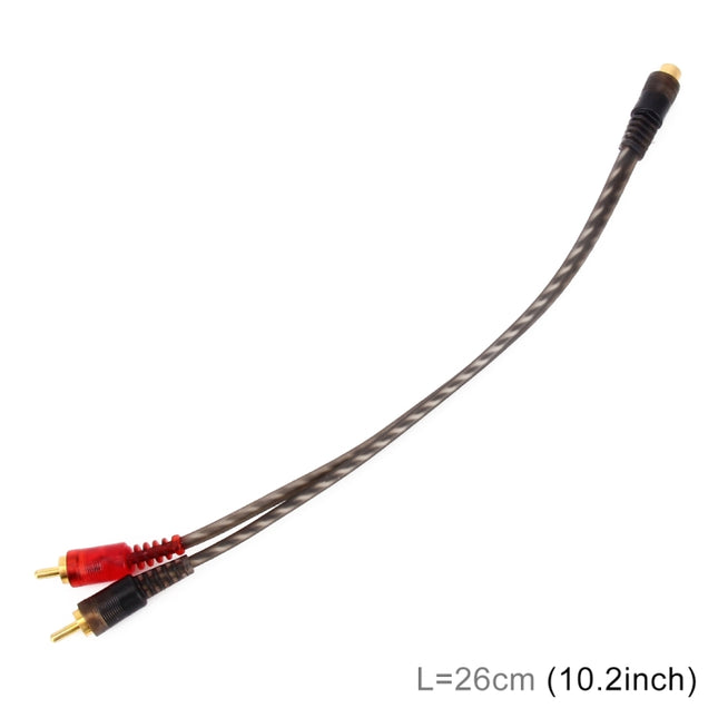 Car AV Audio Video 1 Female to 2 Male Copper Extension Cable Wiring Harness, Cable Length: 26cm, 1 Female to 2 Male (Copper)