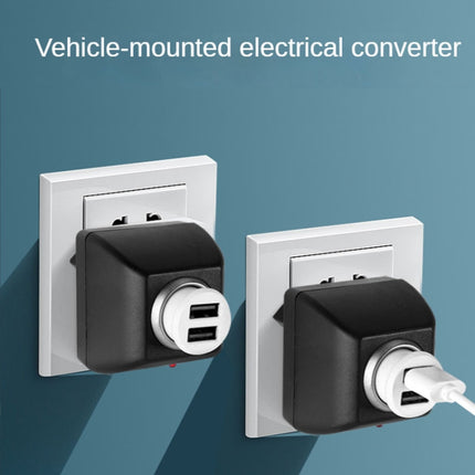 Vehicle Power Inverters 90-240V AC to 12V DC with Car Cigarette Lighter Socket Adapter Converter Vehicle Amplifier Power Output: DC 12V 600mA(EU Plug)