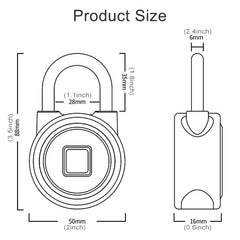 Waterproof Intelligent Bluetooth Fingerprint Padlock Remote Unlocking for iOS / Android