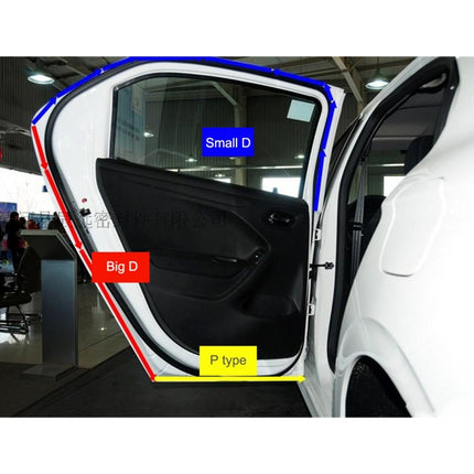 Big D-shaped Car Noise Reduction Sealing Strip with Sticker, Length: 100m, Length: 100m Big D-shaped