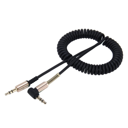 3.5mm 3-pole Male to Male Plug Audio AUX Retractable Coiled Cable, Length: 1.5m