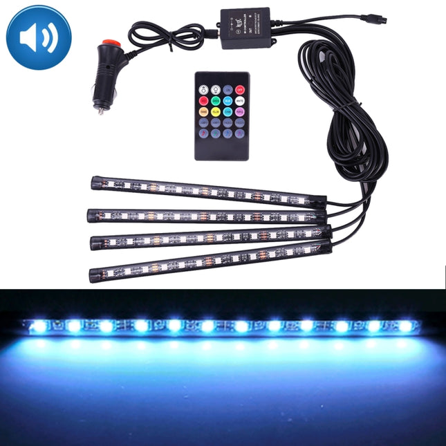 4 in 1 Universal Car Colorful Acoustic LED Atmosphere Lights Colorful Lighting Decorative Lamp, with 48LEDs SMD-5050 Lamps and Remote Control, DC 12V 7W, 7W Acoustic Control