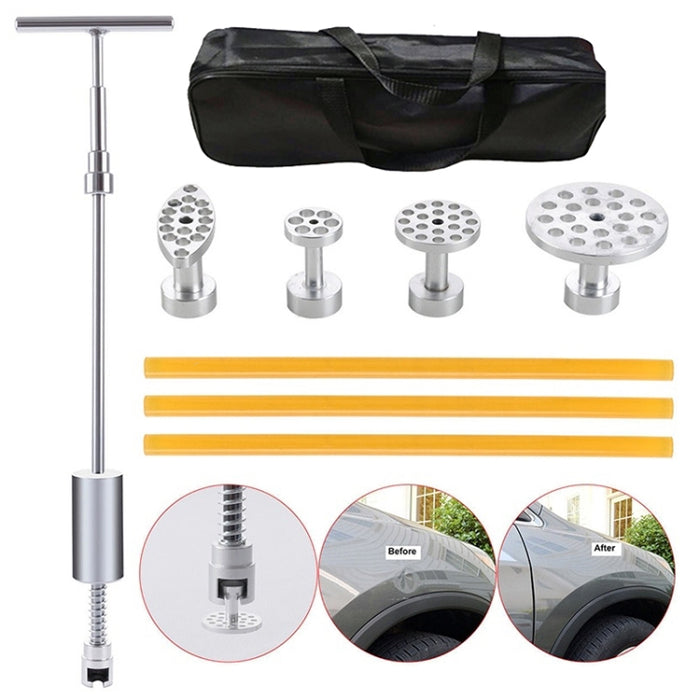 7 in 1 Auto Repair Body Tool Kit PDR Dent Paintless Repair Tools Dent Puller T Bar Slide Hammer Reverse Hammer for Dent, 7 in 1
