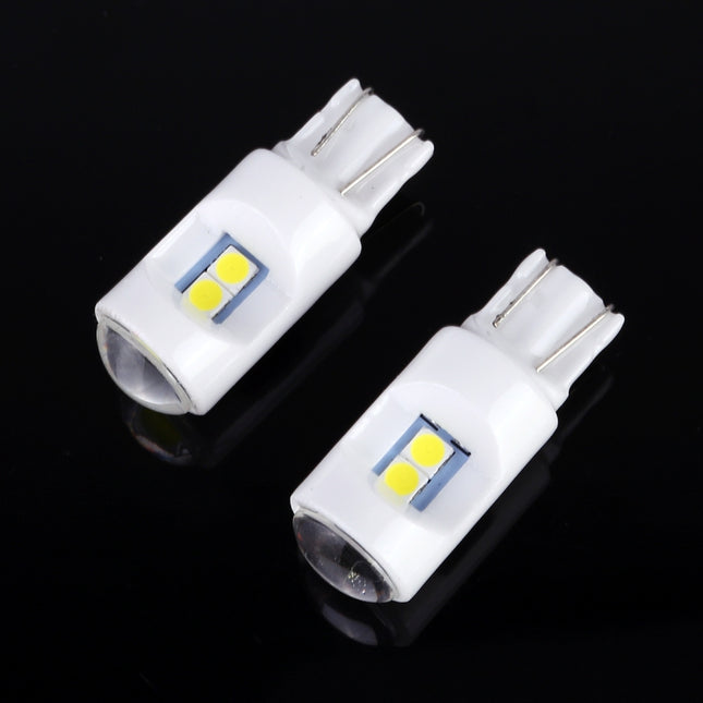 2 PCS T10 / W5W / 194 DC 12V 1.2W 6LEDs SMD-3030 Car Reading Lamp Clearance Light, with Projector Lens Light