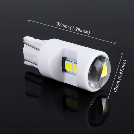 2 PCS T10 / W5W / 194 DC 12V 1.2W 6LEDs SMD-3030 Car Reading Lamp Clearance Light, with Projector Lens Light