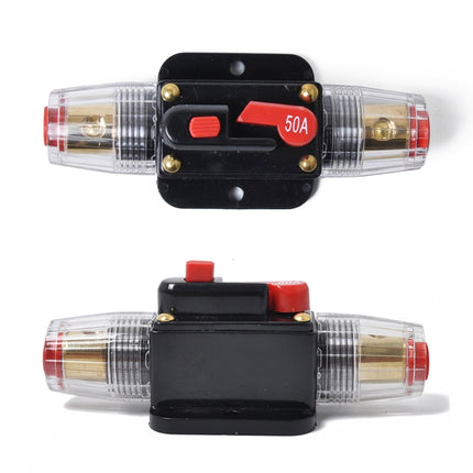 DC 12-24V Car Circuit Breaker Stereo Audio Fuse Holder Insurance 50A Fuse