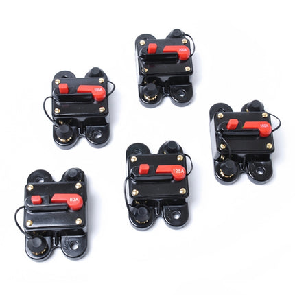 125A DC 12-24V Car Audio Stereo Circuit Breaker Automatic Reset Fuse Holder, 125A