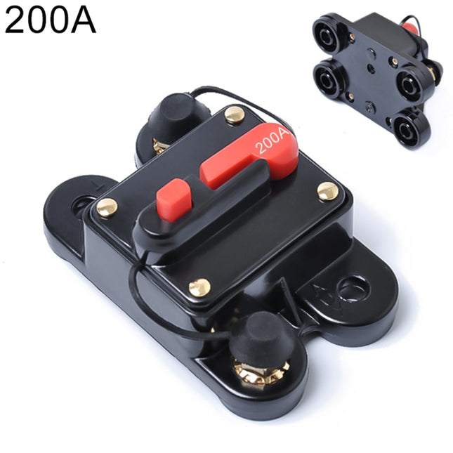 200A DC 12-24V Car Audio Stereo Circuit Breaker Automatic Reset Fuse Holder, 200A