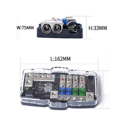 Car Audio Stereo Distribution Block Ground Mini ANL Fuse Block 4 Way Fuse Block 30A 60A 80Amp with LED