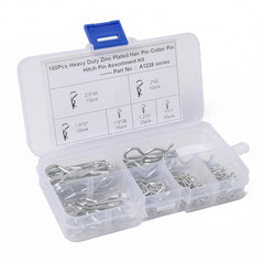 100 PCS Heavy Duty Zinc Plated Cotter R Tractor Clip Pin for Car / Boat / Garages