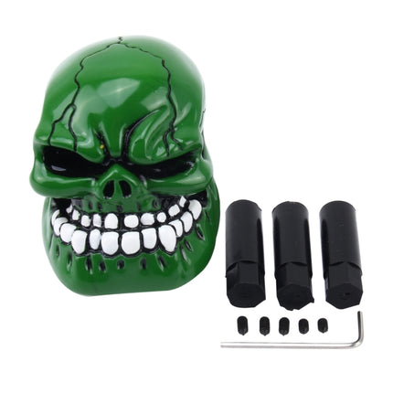 Universal Skull Head Shape ABS Manual or Automatic Gear Shift Knob  with Three Rubber Covers Fit for All Car