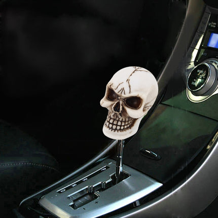 Universal Skull Head Shape ABS Manual or Automatic Gear Shift Knob  with Three Rubber Covers Fit for All Car