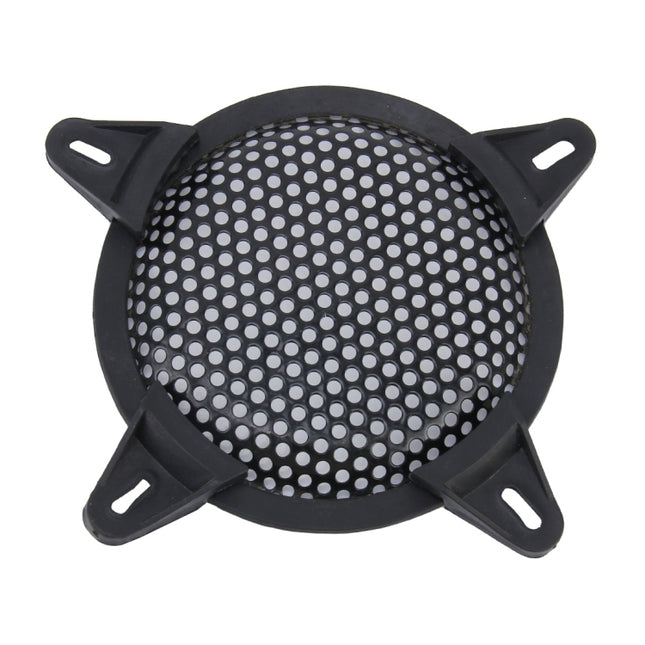 5 inch Car Auto Metal Mesh Black Round Hole Subwoofer Loudspeaker Protective Cover Mask Kit with Fixed Holder, 5 Inch