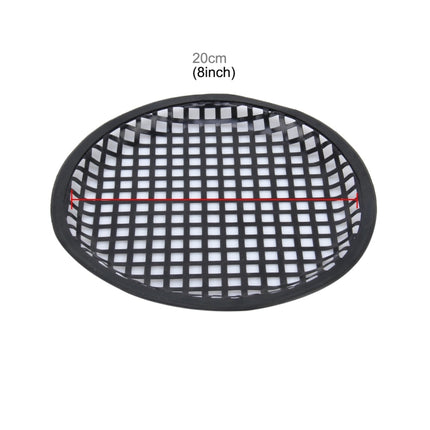 8 inch Car Auto Metal Mesh Black Square Hole Subwoofer Loudspeaker Protective Cover Mask Kit with Fixed Holder, 8 inch