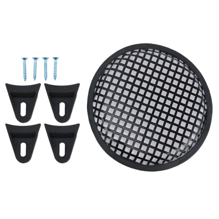 8 inch Car Auto Metal Mesh Black Square Hole Subwoofer Loudspeaker Protective Cover Mask Kit with Fixed Holder, 8 inch