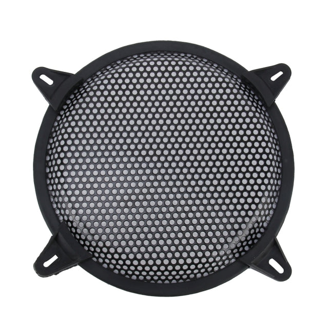 8 inch Car Auto Metal Mesh Black Round Hole Subwoofer Loudspeaker Protective Cover Mask Kit with Fixed Holder, 8 Inch