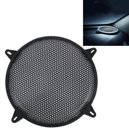 12 inch Car Auto Metal Mesh Black Round Hole Subwoofer Loudspeaker Protective Cover Mask Kit with Fixed Holder, 12 Inch