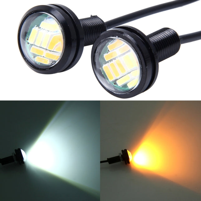2 PCS 2W Car Auto Eagle Eyes Fog Light Turn Light with 12 SMD-4014 LED Lamps, DC 12V Cable Length: 55cm