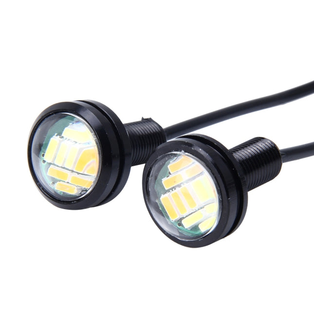 2 PCS 2W Car Auto Eagle Eyes Fog Light Turn Light with 12 SMD-4014 LED Lamps, DC 12V Cable Length: 55cm