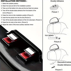 3R-092 Car Blind Spot Right Rear View Wide Angle Adjustable Mirror, 3R-092, 3R-092 (Black)