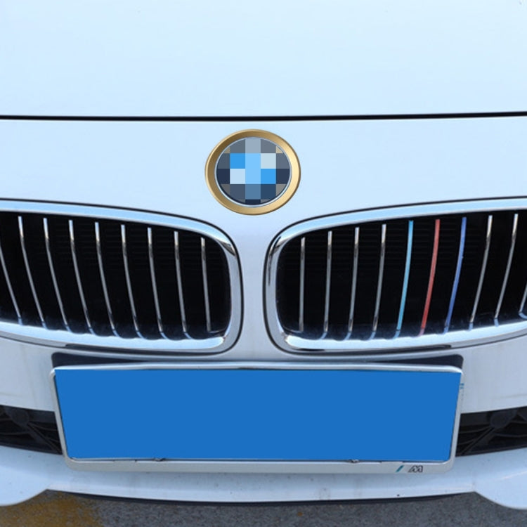 2 PCS Car Logo Decorative Circle Steering Wheel Decoration Ring Sticker Logo Car Styling Modification Car Front Logo Ring Decoration Rear Cover Trim Hood Emblem Rings for BMW 5 Series