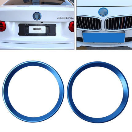 2 PCS Car Logo Decorative Circle Steering Wheel Decoration Ring Sticker Logo Car Styling Modification Car Front Logo Ring Decoration Rear Cover Trim Hood Emblem Rings for BMW 5 Series