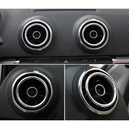 4 PCS Car Outlet Decorative Rings Aluminum Alloy Air Outlet Chrome Trim Ring Car Dashboard  Air Vents Cover Sticker Decoration for Audi A3, For Audi A3