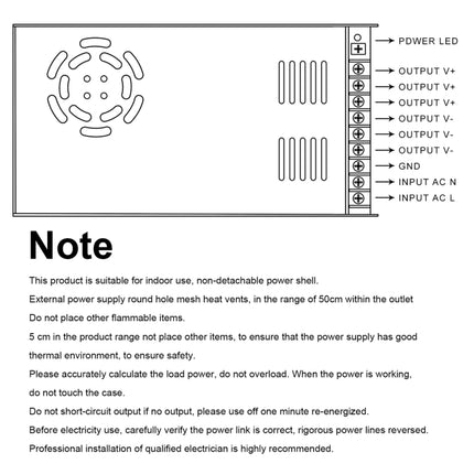 AC 110 / 220V to DC 12V 20A 240W Power Adapter AC-DC Converter Step Down Module Voltage Transformer Switch Power