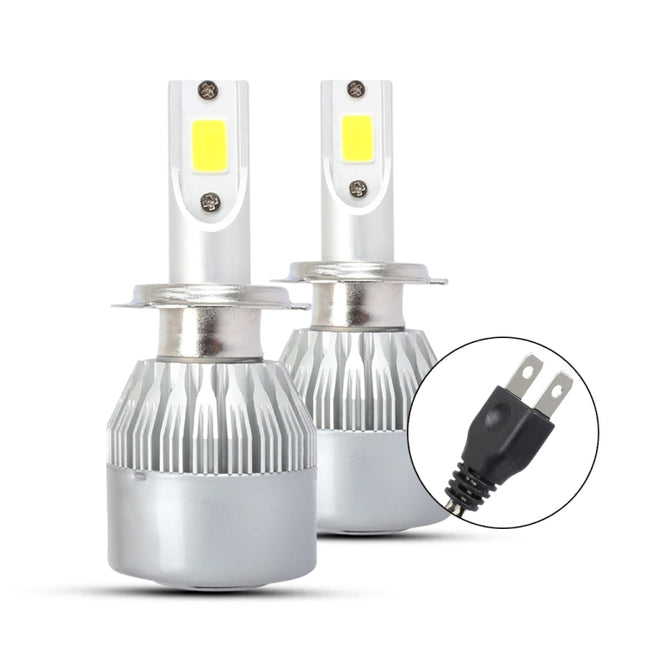 2 PCS H7 18W 1800 LM 8000K IP68 Casnbus Constant Current Car LED Headlight with 2 COB Lamps, DC 9-36V