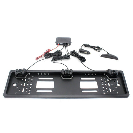 PZ300L-W Wireless Europe Car License Plate Frame Parking Sensors Reversing Radar with 3 Radar Detector, PZ300L-W