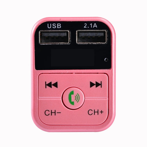 B2 Dual USB Charging Bluetooth FM Transmitter MP3 Music Player Car Kit, Support Hands-Free Call  & TF Card & U Disk, B2 (Rose Gold)