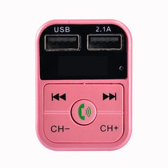 B2 Dual USB Charging Bluetooth FM Transmitter MP3 Music Player Car Kit, Support Hands-Free Call  & TF Card & U Disk, B2 (Rose Gold)