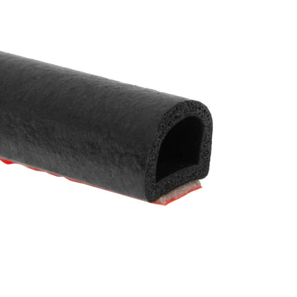 Small D-shaped Car Noise Reduction Sealing Strip with Sticker, Length: 5m