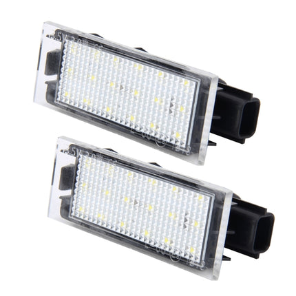 2 PCS License Plate Light with 18  SMD-3528 Lamps for Renault,2W 120LM,6000K, DC12V(White Light), For Renault