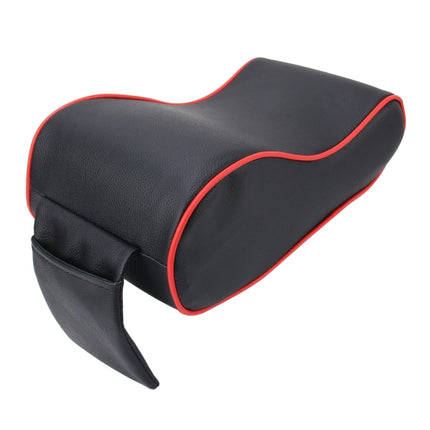 Universal Car PU Leather and Memory Foam Wrapped  Armrest Box Breathable Car Armrest Box Mat with Phone Holder Storage Bag, without Card Slot (Brown), without Card Slot (Black Red), without Card Slot (Black ), without Card Slot (Khaki)